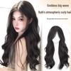 Long Curly Wig with Bangs for Women - Realistic Full Head Cover, Middle Part, Big Waves