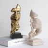 Office Decor Keep Silence Statue Unique Design Silence Thinker Resin Figure Ornaments  Home