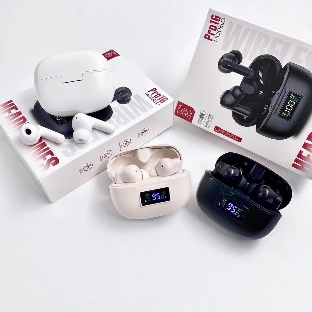 Universal Bluetooth TWS Earbuds: Noise Cancelling, Long Battery Life, Android Compatible, Ideal for Sports & Gaming (Pro16)