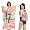 2 in 1 Microfiber Quick Dry Beach Towel Bag Convertible Foldable Printed Bath Towel Backpack