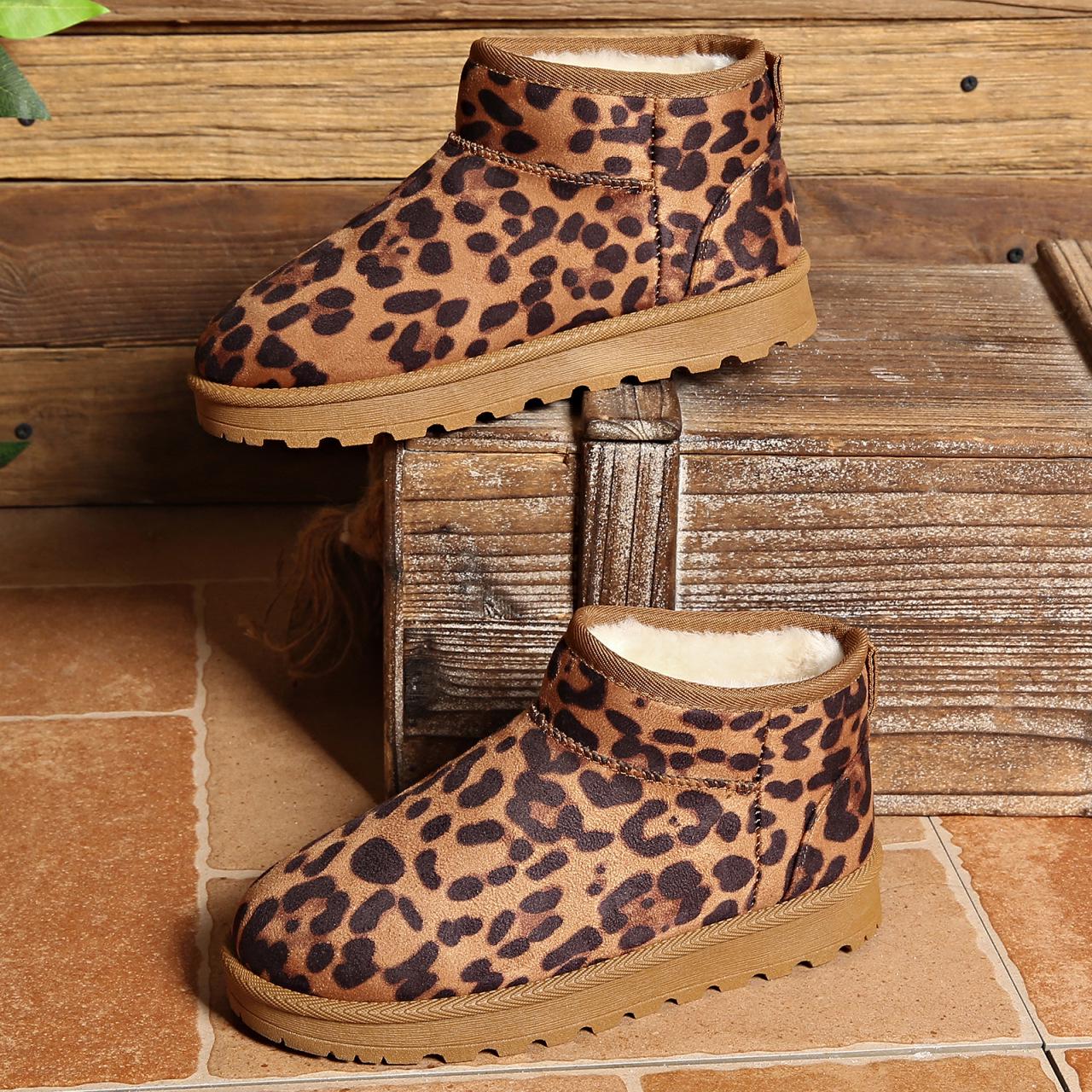 

Женские зимние ботинки 2025 года с леопардовым принтом и флисовой подкладкой: Теплая, Модная, Простая обувь на плоской подошве, Зимняя обувь 40 жёлтый