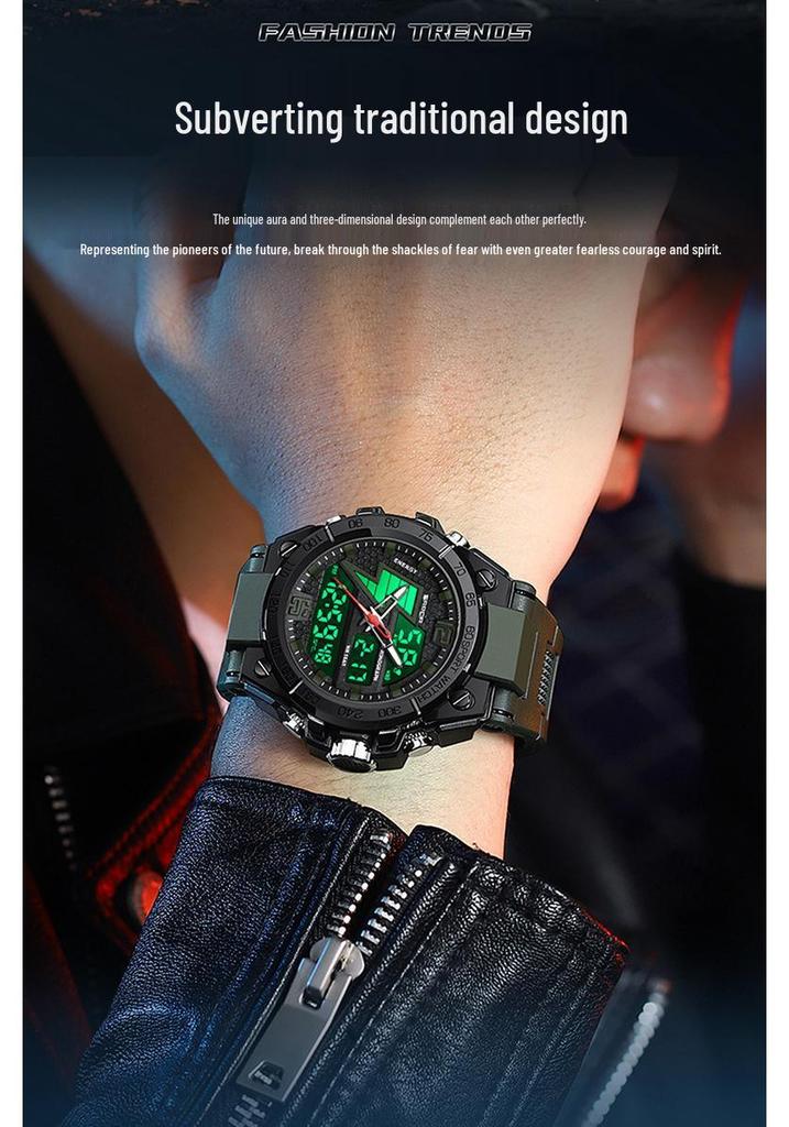 Sanda Youth Tactical Luminous Multifunction Waterproof Men's Electronic Watch