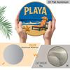 2D Flat - 1pc, 7.87X7.87 Inch 2D Flat Round Aluminum Sign, Vintage Aluminum Plaque about "PLAYA", Beach Themed Decorative Sign, Suitable for