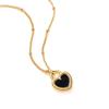 Black and White Double-sided Love Necklace, Women's Light Luxury, Niche Retro High-end Sense, Simple Collarbone Chain AB-sided Versatile Necklace