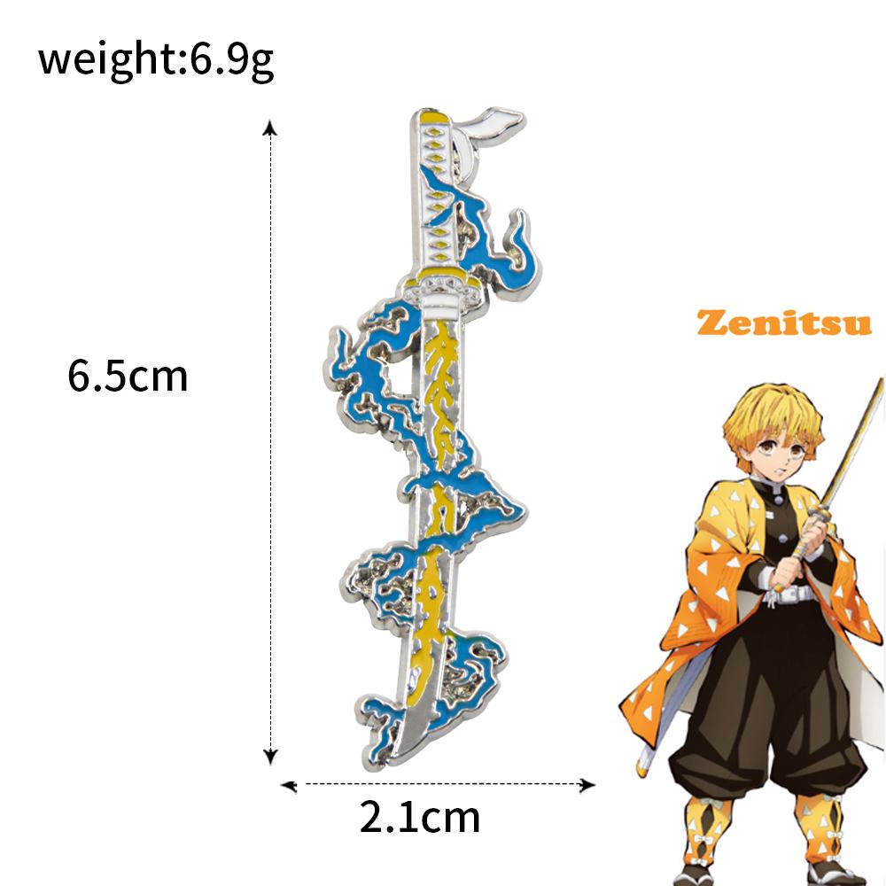 Anime Demon Slayer Kimetsu No Yaiba Sword Brooch Pins Tomioka Giyuu Kochou Shinobu Weapon Brooch Cosplay Jewelry Accessories