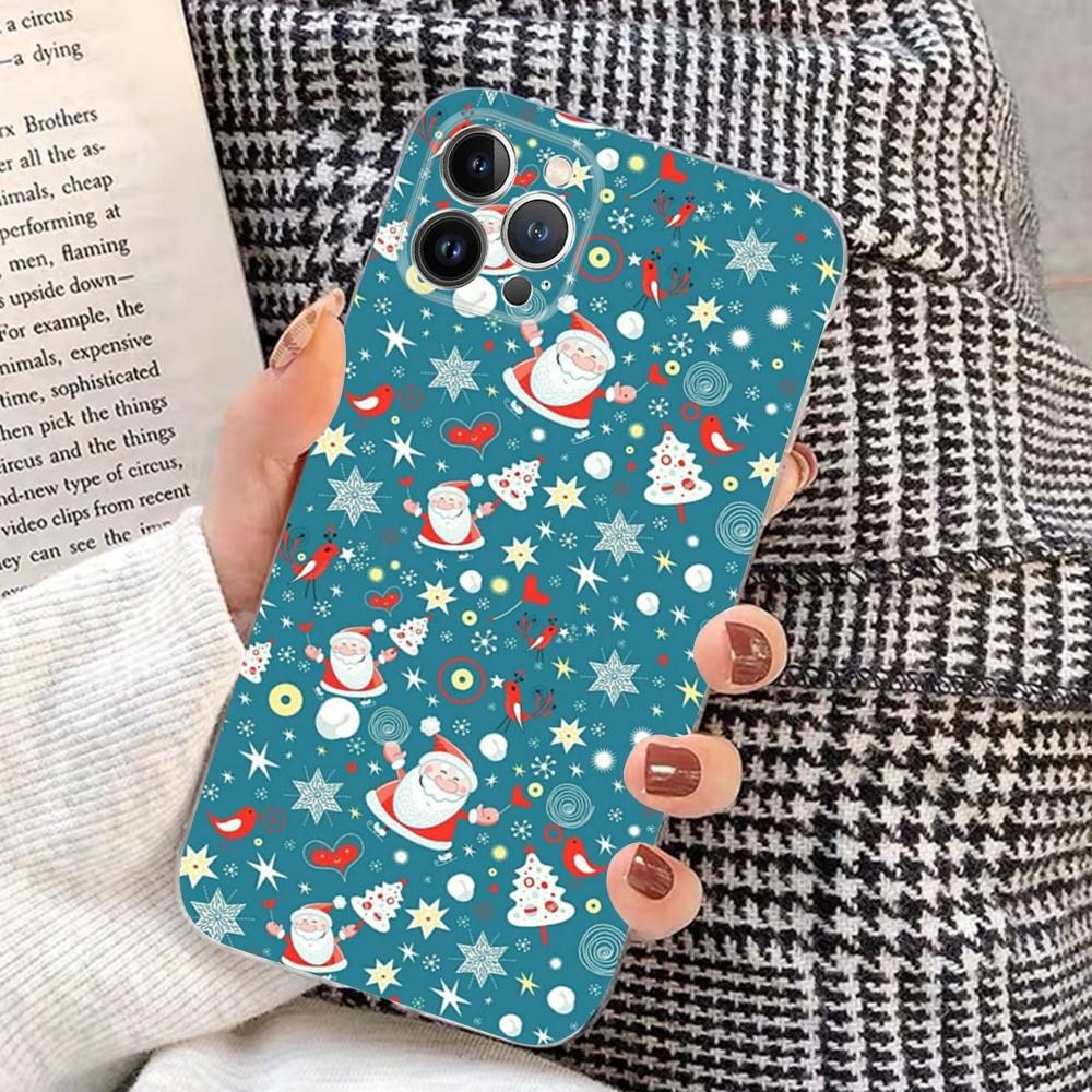 Christmas Cartoon New Year Phone Case For iPhone 15 14 11 12 13 Mini Pro XS Max Cover 6 7 8 Plus X XR SE 2020 Funda Shell