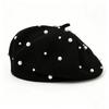 Women S Pearl Plush Beret Hat Vintage Fashion Elegant Lady Hat