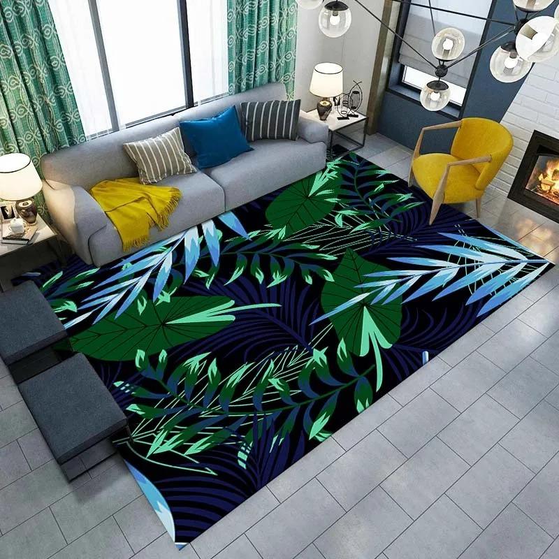 Tropical Plant Leaf Printed Floor Mat Door Front Decoration Home Living Room Floor Mat