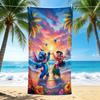 1Pc Lilo Stitch Dance Party Beach Towel, Quick Dry, Multi-Use for Beach Pool Gym Yoga Home Travel, Christmas, Halloween, Xmas Gift S929265