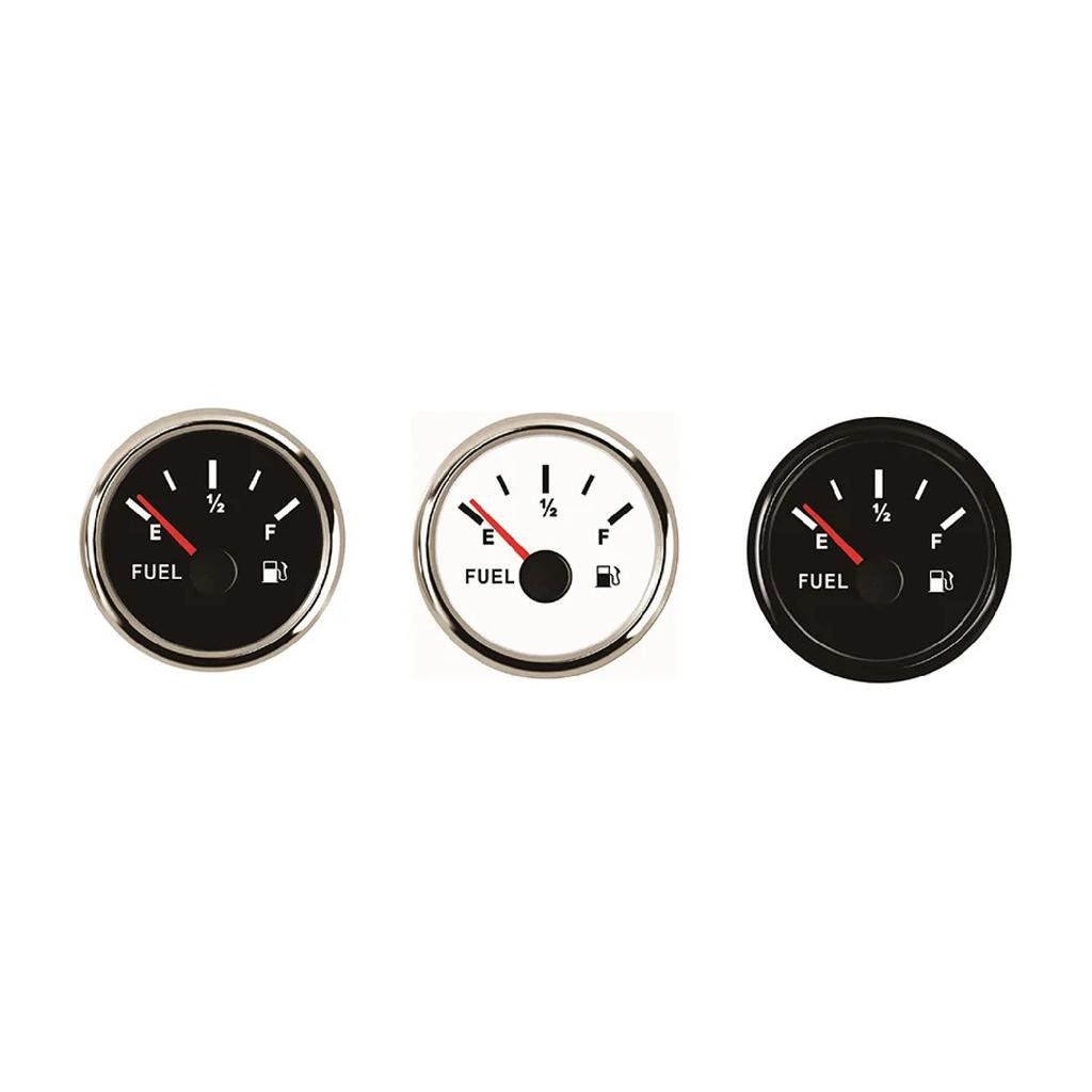 52mm 0-90ohm Signal Fuel Level Gauge Waterproof Dustproof with Red Backlight for Motorcycle Car Boat Universal 12V 24V
