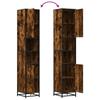 Bathroom Cabinet Smoked Oak Finish 35 x 37.5 x 188.5 cm Particleboard & Metal