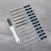 13Piece Sturdy File Set with Cleaning Brush Complete File Set with Cleaning Brush for Diverse Materials Shaping Needs