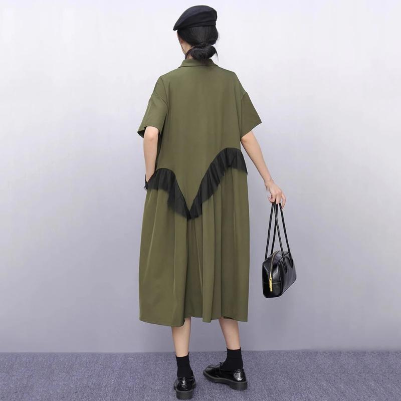 XITAO Gauze Loose Ruffles Dress ZMY1236