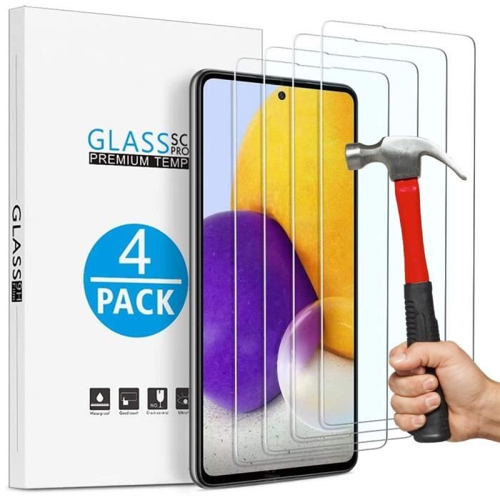 4x verre trempé pour samsung a73 5g, film vitre de protection 9h transparent haute résistance