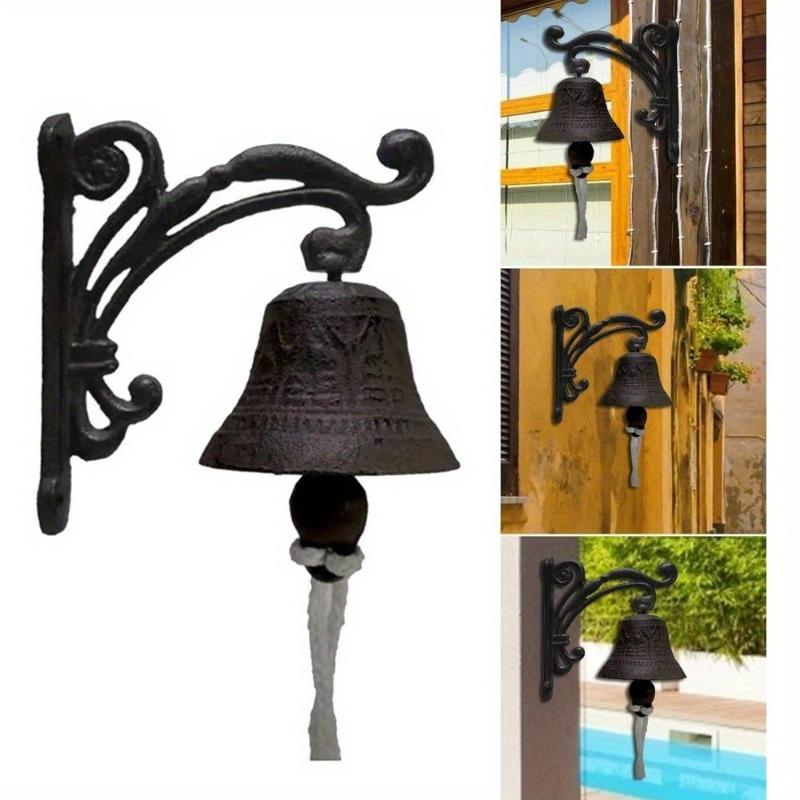 1 Pc Vintage Cast Iron Wall Bell Antique Rustic Hanging Bell for Farmhouse & Front Door Decor