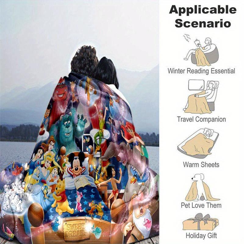Mickey & Minnie Blanket - Soft, Warm Flannel Throw for Couch, Bed, Travel, Camping | All-Season Cozy Nap Blanket