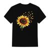 Women's Fashionable Round Neck Casual Retro Print Short Sleeved T-shirt Top