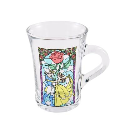 Yaxel Vitray Tarzı Sevimli Kupa Mikrodalgaya Uygun Temperli Cam Bulaşık Makinesinde Yıkanabilir Bardak Cam 230ml Fransa'da Üretilmiştir Disney Güzel ve Çirkin 82598