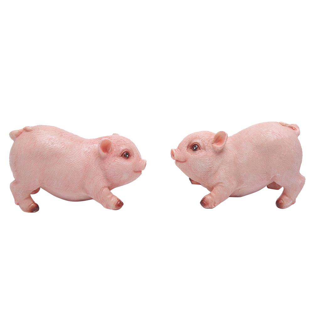 2pcs Landscape Lawn Garden Courtyard Resin High Simulation Piglet Decoration Animal Pig Ornament