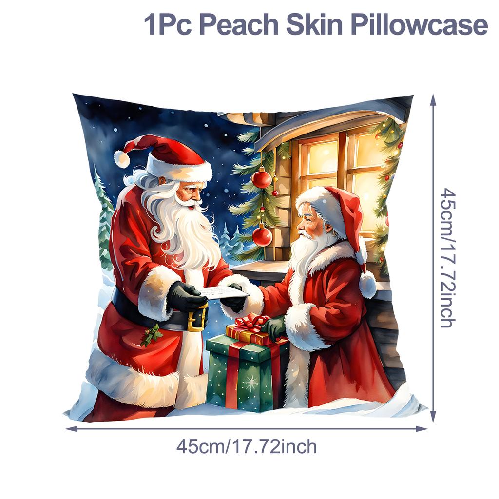 Christmas Santa Cushion Cover Pillowcase Merry Christmas Decor For Home 2025 Navidad Natal Cristmas Xmas Gift Happy NewYear 2025