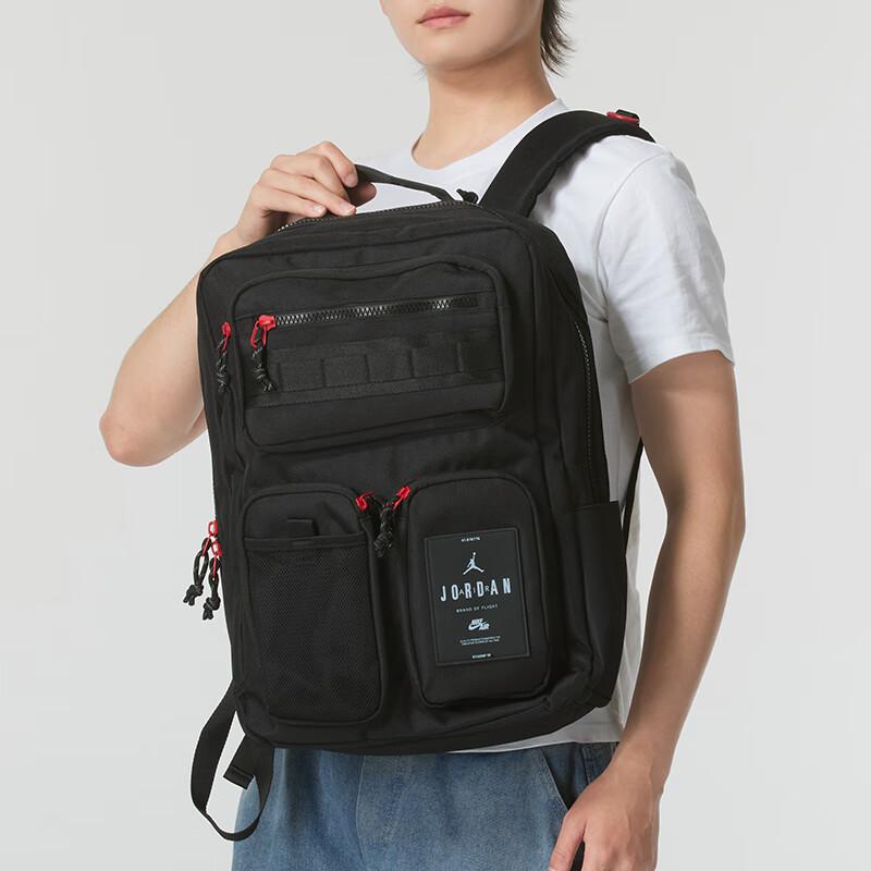 New Jordan Polyester Backpack Medium Size Unisex Black JD2433039AD-002