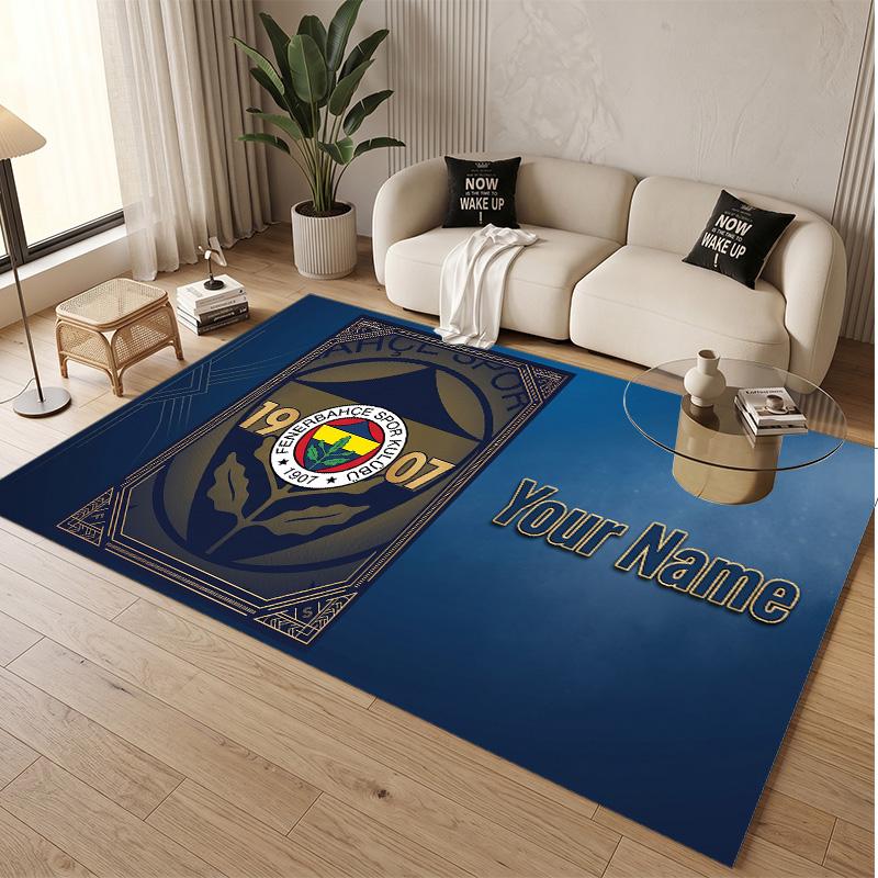 Personalized Crystal Velvet Carpet Fenerbahçe FC Pattern Non Slip Floor Rug