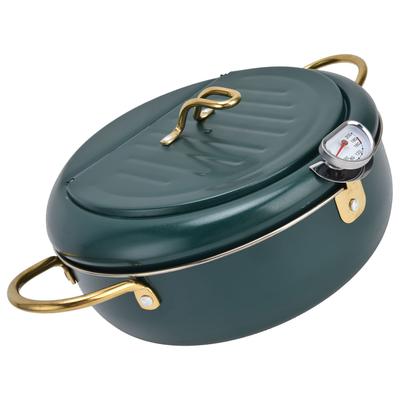 304 Stainless Steel Frying Pot Temperature Controllable   Cooking Fryer with Thermometer for Kitchen