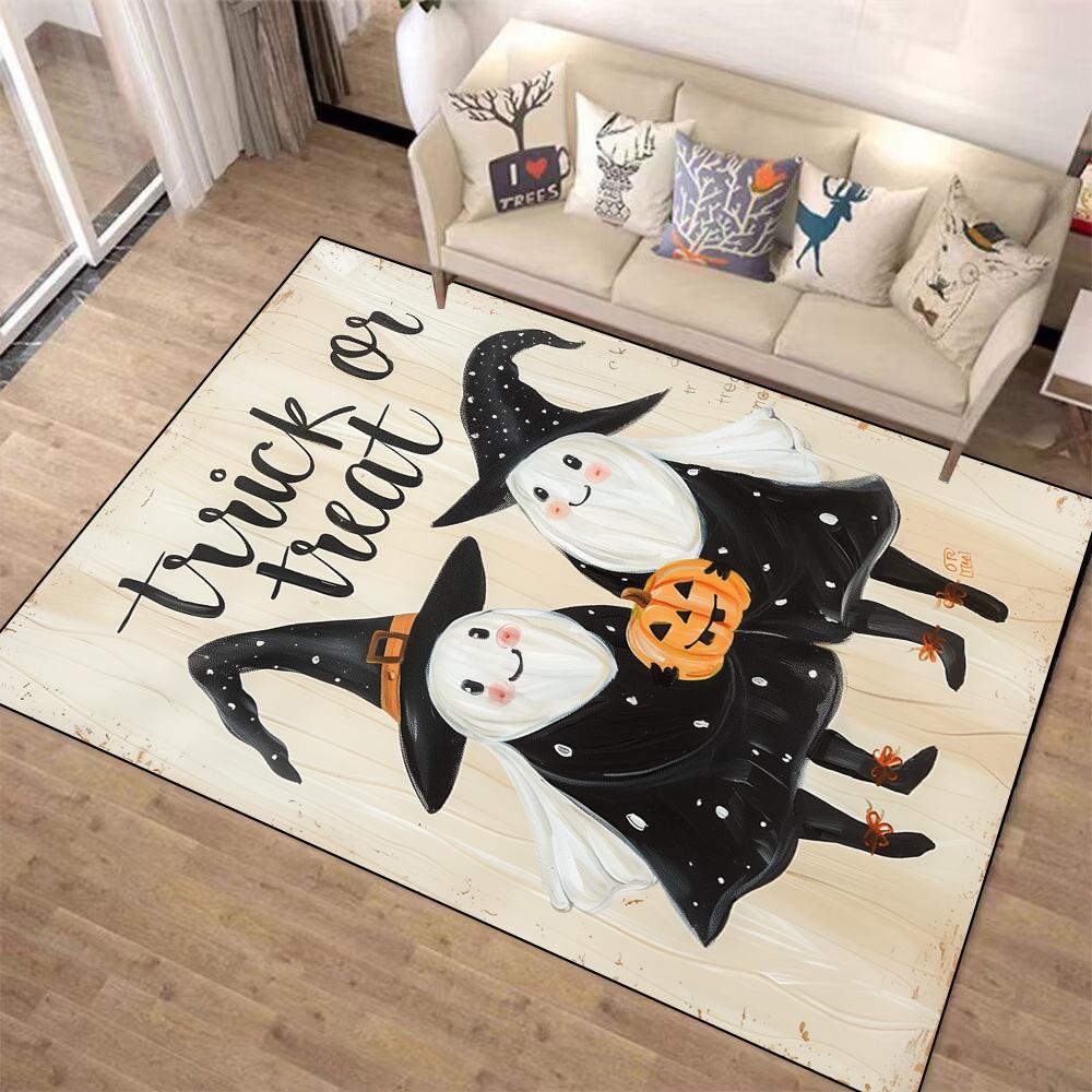 Halloween Horror Uroczy Duch Dynia Dywan do Dekoracji Salonu Dywaniki na Balkon Dekoracja Domu Sypialnia Mata Podłogowa Antypoślizgowa Przy Łóżku