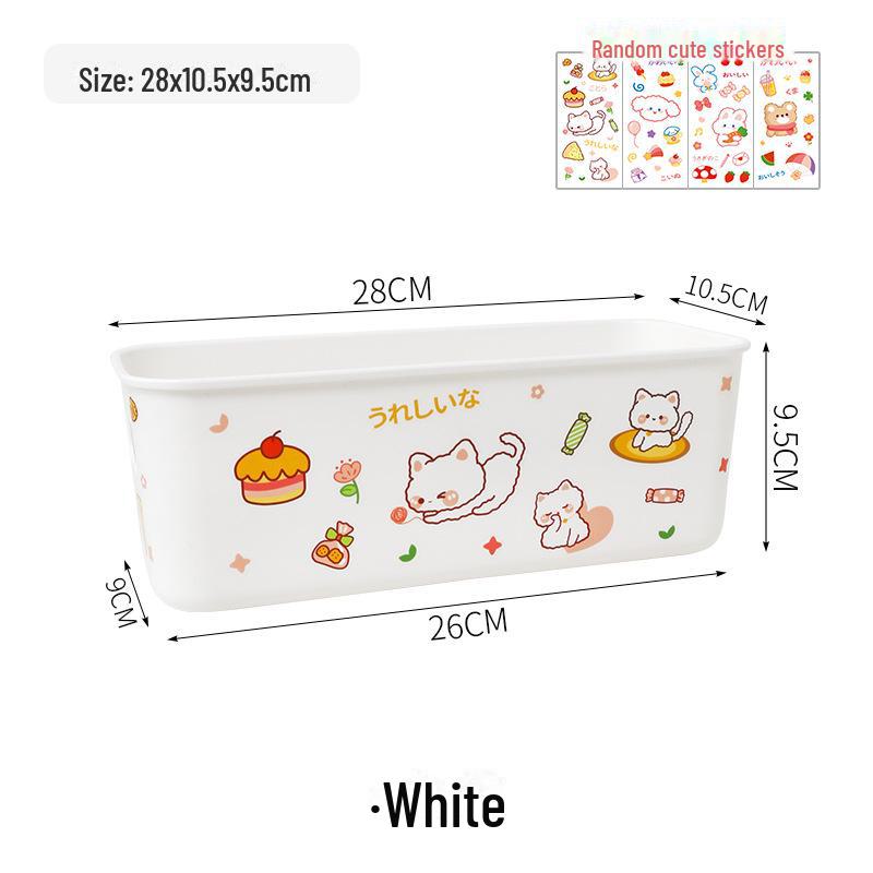 Minimalistický stolní úložný box pro koleje: Držák na mobilní telefon a košík-organizér na kosmetiku