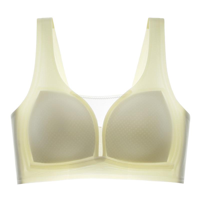 Large Size Women Summer Ultra Thin Wireless Brassiere Padded Full Cup Bra Comfortable Gathered Push Up Bralette Breathable Underwear Top