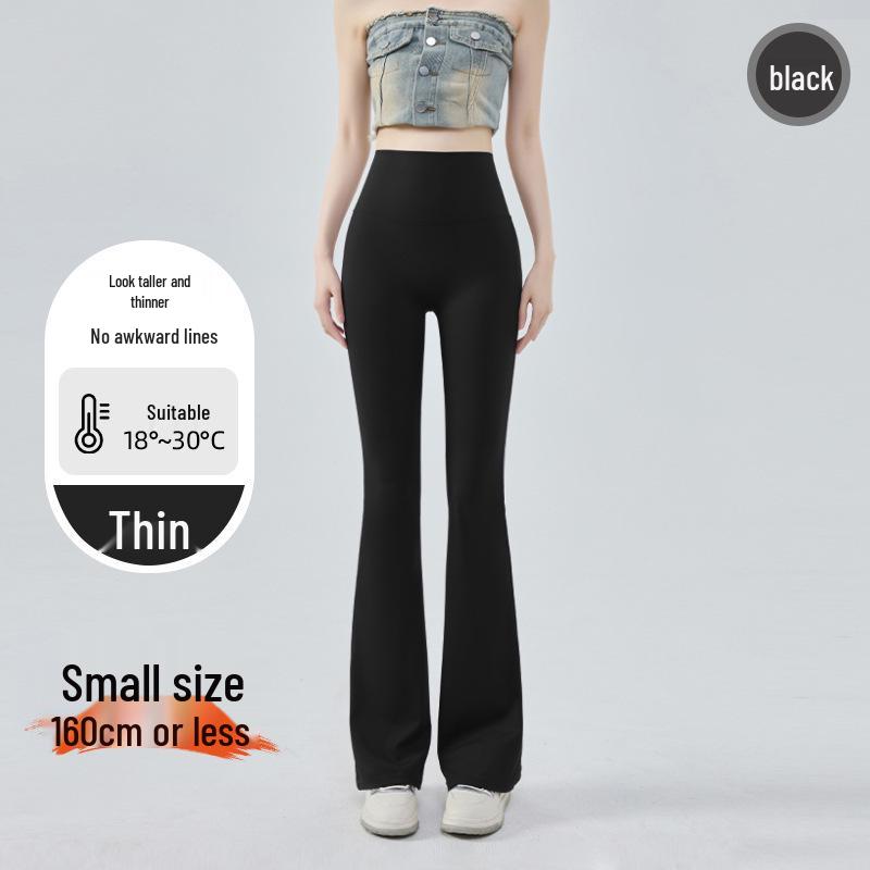 Women's High-Waist Flared Pants - Petite, Lightweight Summer Style, 2025 Collection, No-Drop Long Casual Design