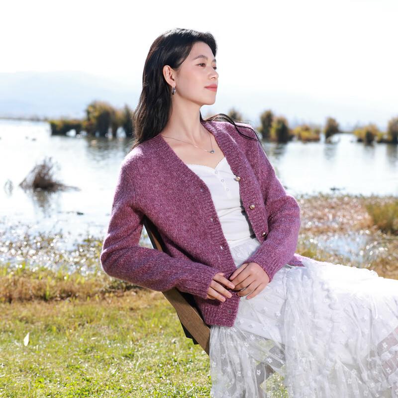 Sancai Women s Plus Size V-Neck Knitted Cardigan 2XL 175/100B