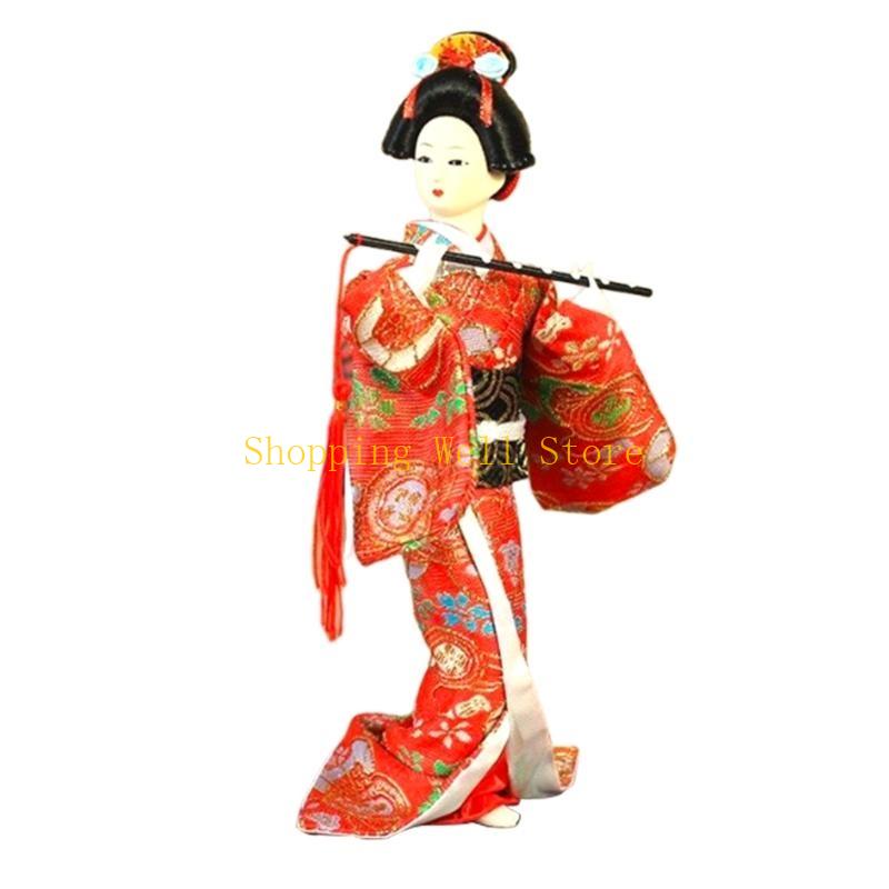 KX4B Japanese Kimono Dolls Table Centerpieces Figurine Ornament for Restaurant Decors