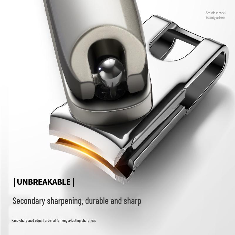360° Rotating Stainless Steel Nail Clippers – Large, Portable, Anti-Splash Manicure Tool