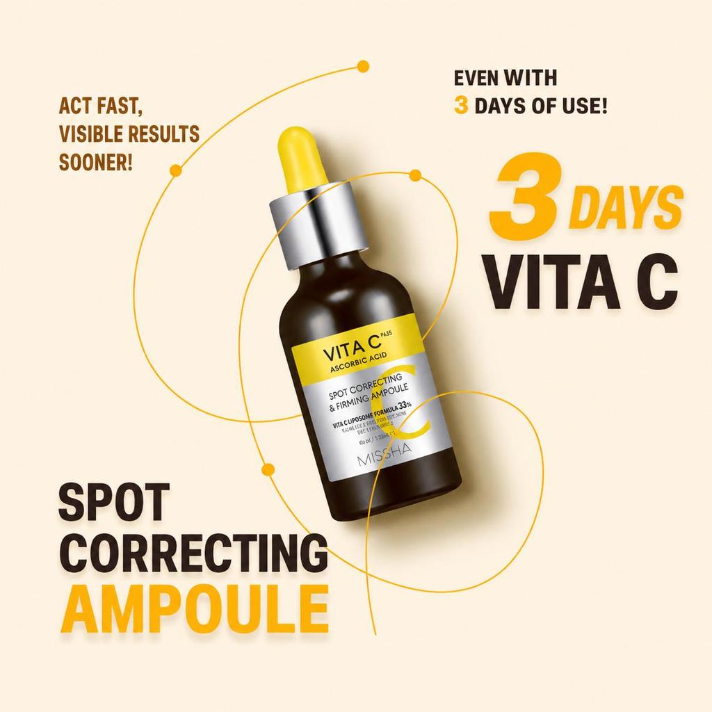 MISSHA Vita C Plus Spot Correcting & Firming Ampoule 40ml (3 Options)