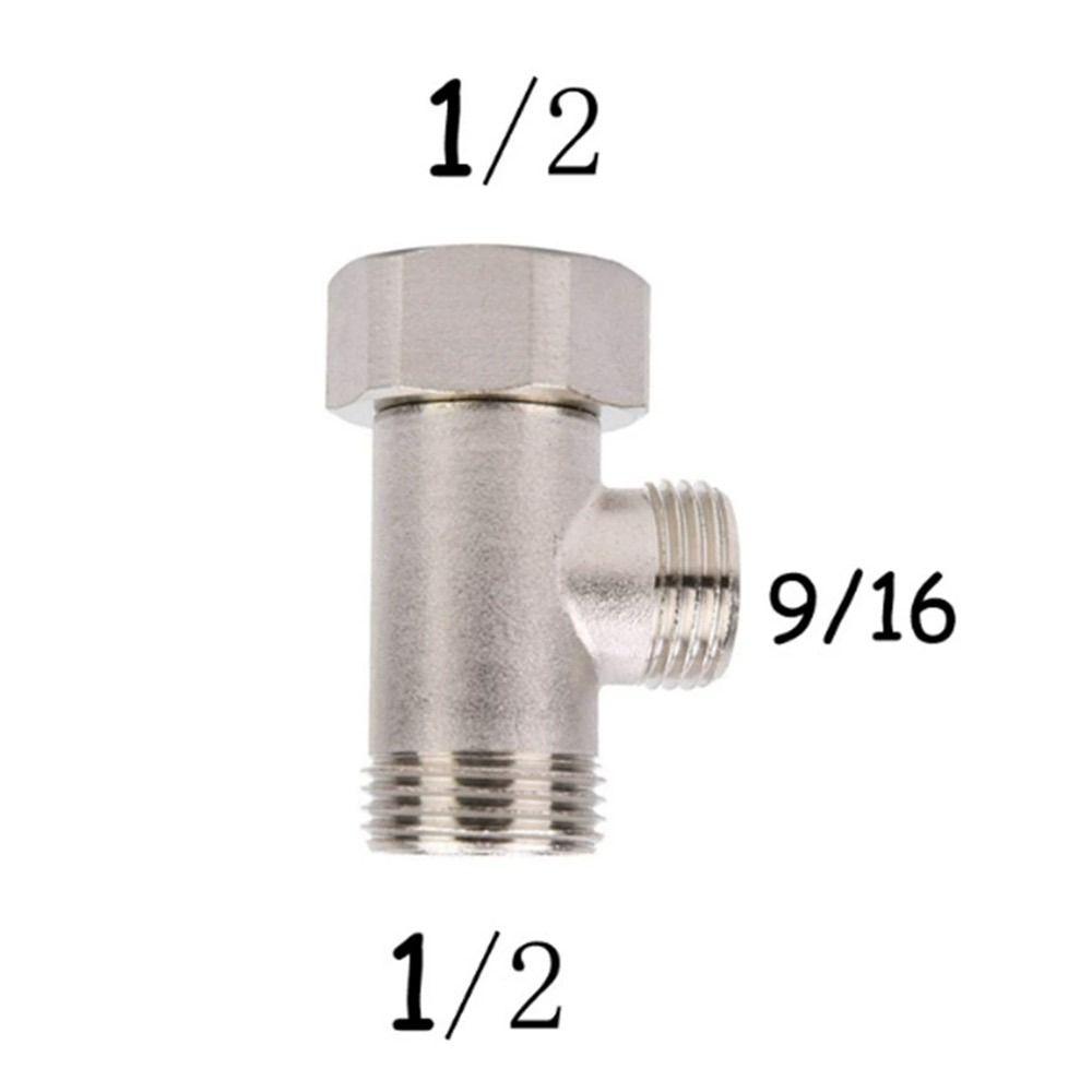 3/8' 1/2' 9/16' 15/16' Tee Joint 3 Way T Valve Connector Durable Toilet Seat Bidet Attachment