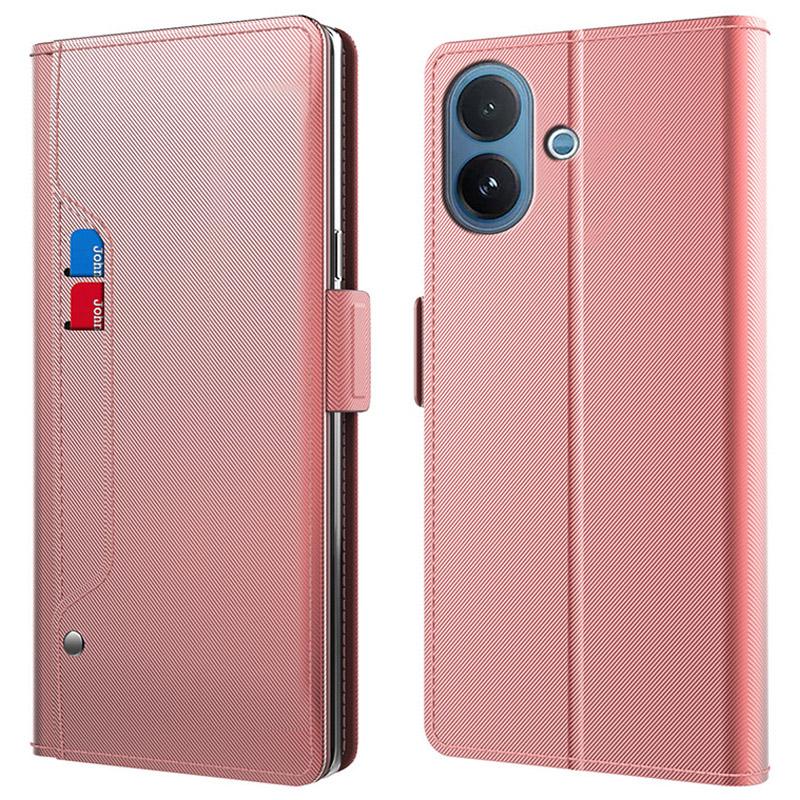 

For vivo V60 Lite 5G Case Stand PU Leather Phone Cover Card Holder Mirror