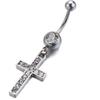 Rhinestone Crucifix Belly Button Ring Punk Belly Piercing Jewelry Trendy Cross Navel Ring  Couple