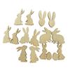50 Stück Osterhase Chips Holzscheiben Heimdeko für Bastelarbeiten Holz Hasenscheibe Oster Ausschnitte Holz Ausschnitte Holzscheiben Handgemacht