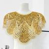 Elegant Beads Lace Collar Patches Adhesive For Wedding Gowns And Evening Dresses