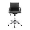 Office Chairs Artiss Office Chair Veer Drafting Stool Mesh Chairs Armrest Standing Desk Black