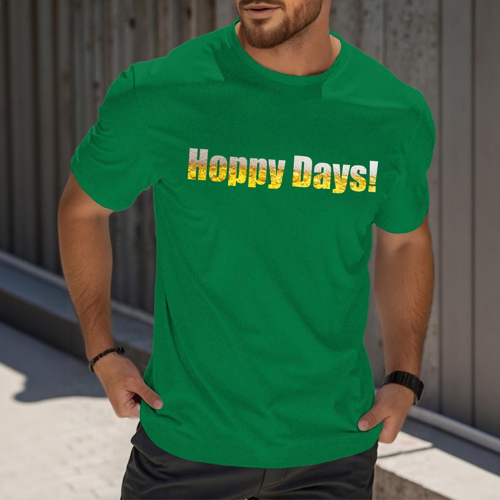 Pánské ležérní tričko s krátkým rukávem a potiskem s kulatým výstřihem