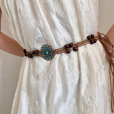 Boho retro etniskā stila ar rokām austa josta dāmām, dekoratīva josta, modes aksesuāri, P O7N0