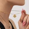 European & American Light Luxury Clover Jewelry Set: Stainless Steel, Zirconia-Embedded, Versatile Necklace, Bracelet, Ring & Earrings for Women.