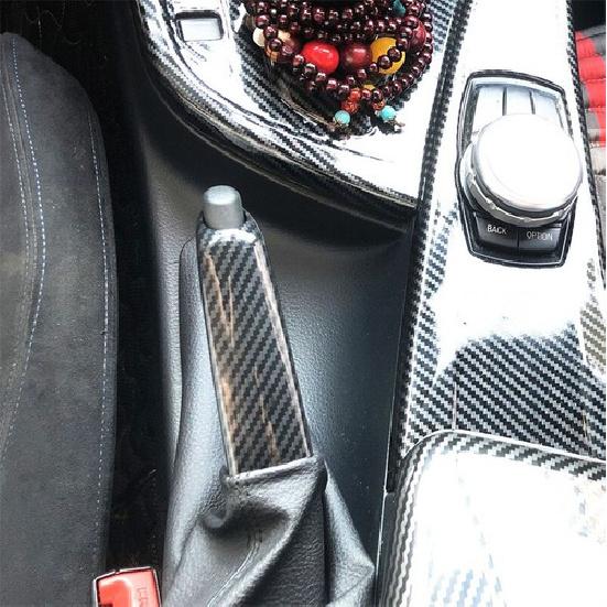 ABS Material Carbon Fiber Style Car Hand Brake Cover Change For BMW E90 F30 F34