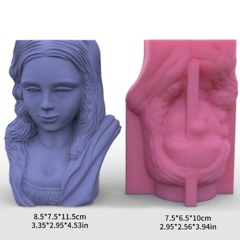 Silicone Clay MouldS Flowerpot Molds Girl Shaped Silicone Pen Holder Moulds for Succulent Planters Flowerpot Pen Holder