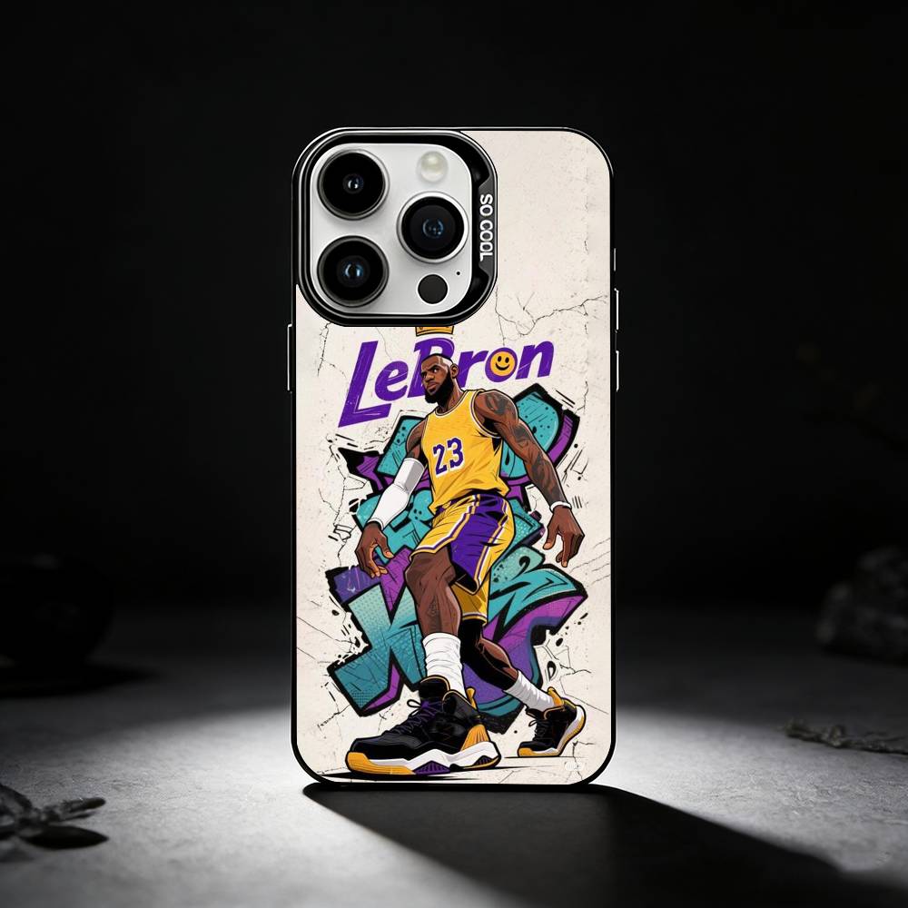 L-Lebron James 23 Phone Case For iPhone 17,16,15,14,13,12,11 Plus,Pro Max,XS,Colored silver phone case