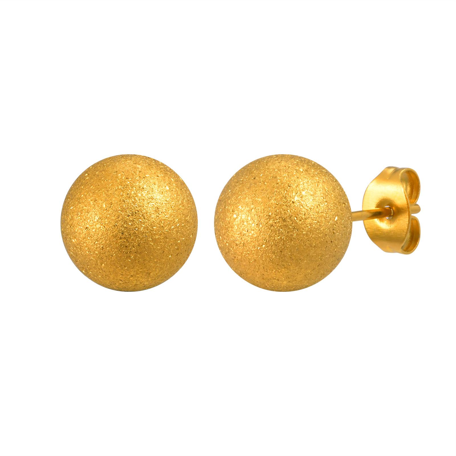 

Matte Round Beads Ball Stud Earrings for Women, Stainless Steel Piercing Jewelry Hypoallergenic 6mm/8mm/10mm 6mm