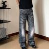 American retro old washed jeans men's loose casual versatile cleanfit ruffian handsome jeans