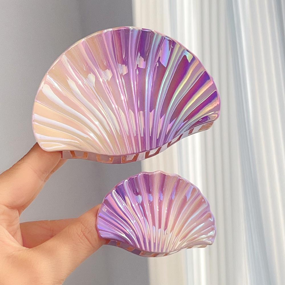 New Gradient Shell Hair Claw Summer Ocean Girl's Claw Clip Beach Trendy Crab Hair Clips Hair Accessories for Women
